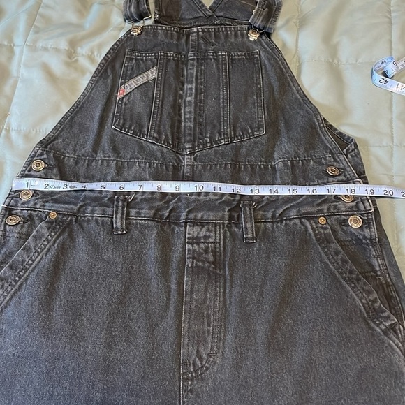 VTG Y2K Union Bay Denim Overalls Large Black Faded 90s 00s Jumper Cottagecore - Picture 15 of 16